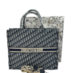 Christian Dior Book Tote – Navy Blue Oblique with Dior Strap