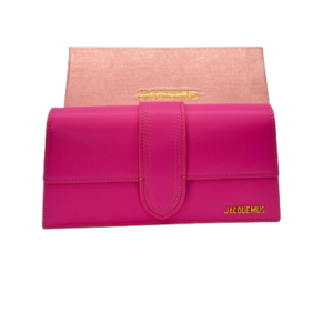 Jacquemus Pink Leather Envelope Clutch
